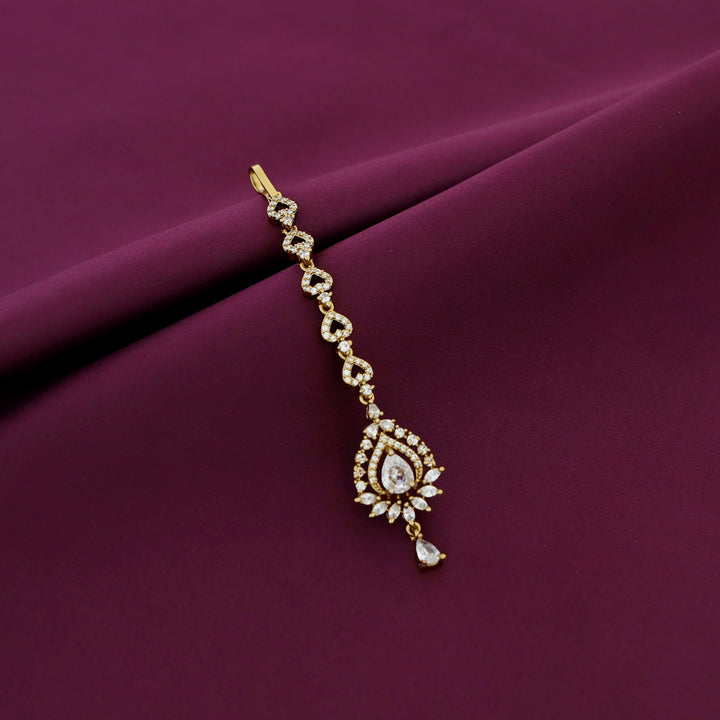 Bhagirathi AD Stone Heart Drop Tikka