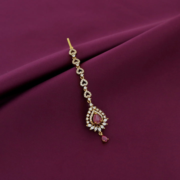 Bhagirathi AD Stone Heart Drop Tikka