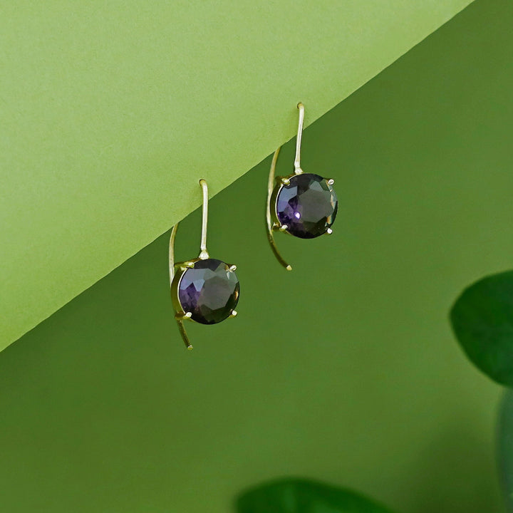 Susanna Claw Circle Glossy Stone Hoop Earring