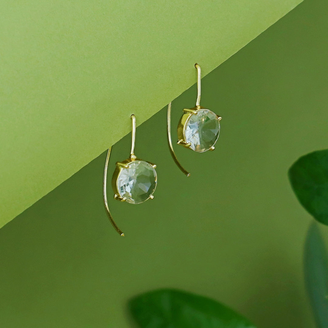 Susanna Claw Circle Glossy Stone Hoop Earring