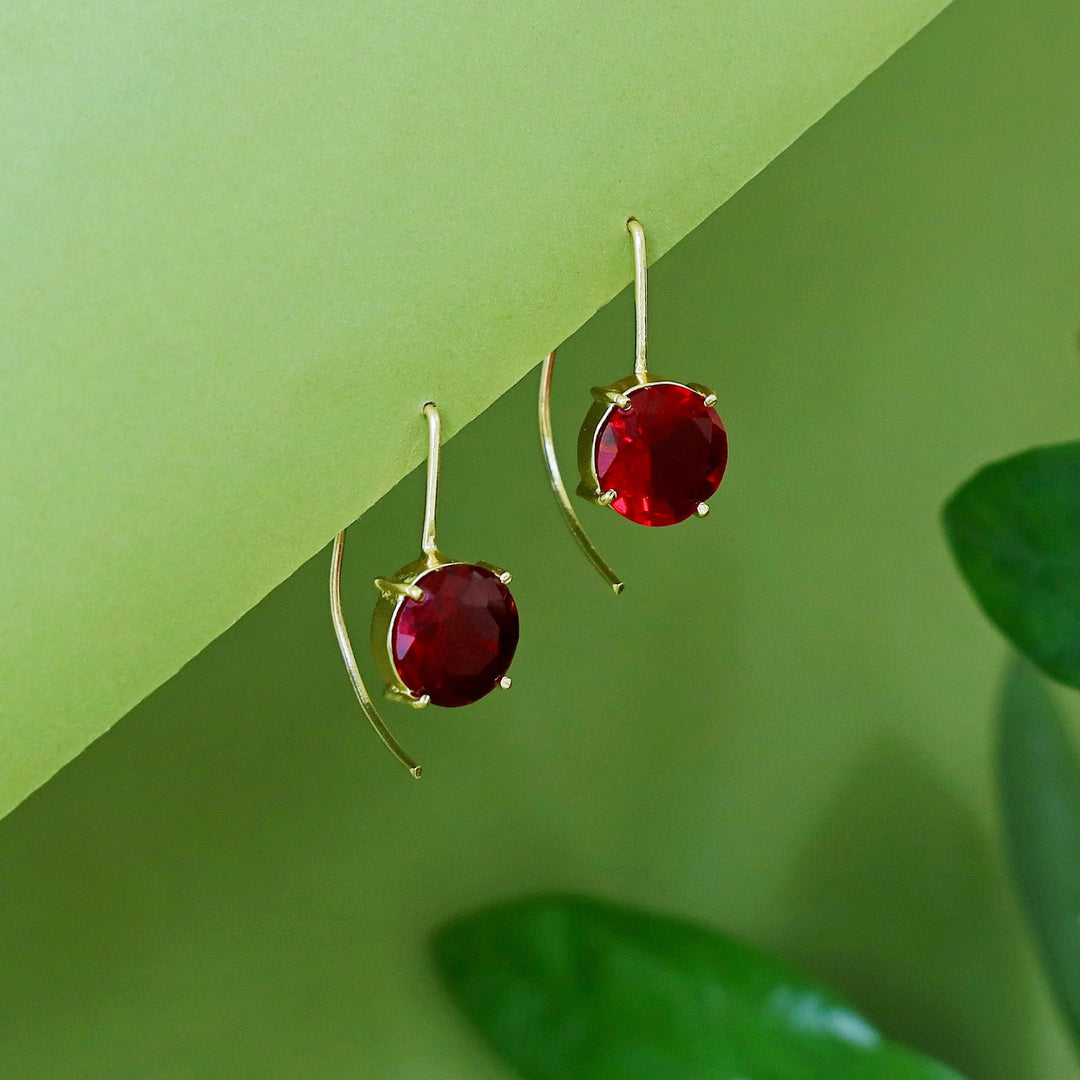 Susanna Claw Circle Glossy Stone Hoop Earring