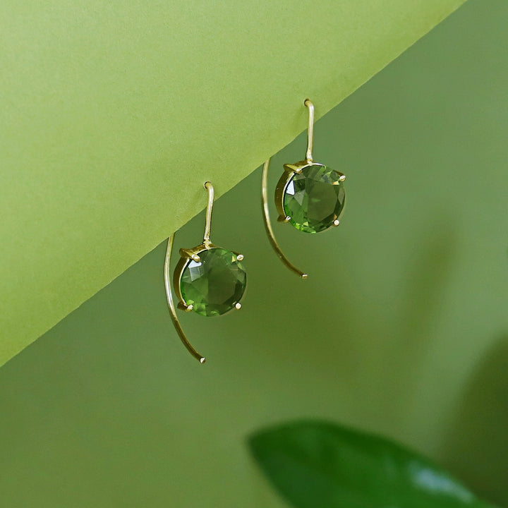 Susanna Claw Circle Glossy Stone Hoop Earring