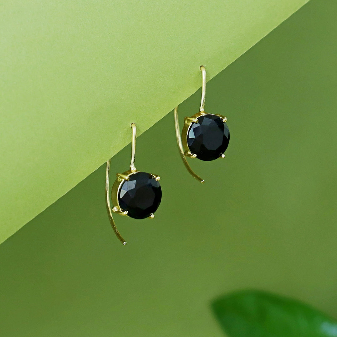 Susanna Claw Circle Glossy Stone Hoop Earring