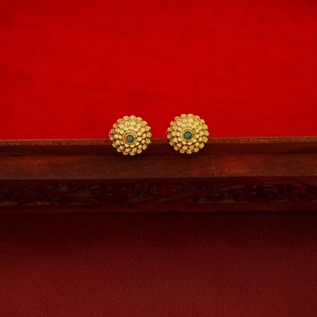 Ishita Golden Ball 3 Layer Beaded Neckpiece With Earring