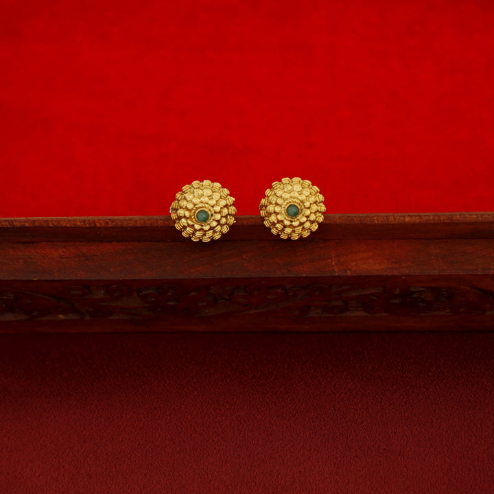 Ishita Golden Ball 3 Layer Beaded Neckpiece With Earring