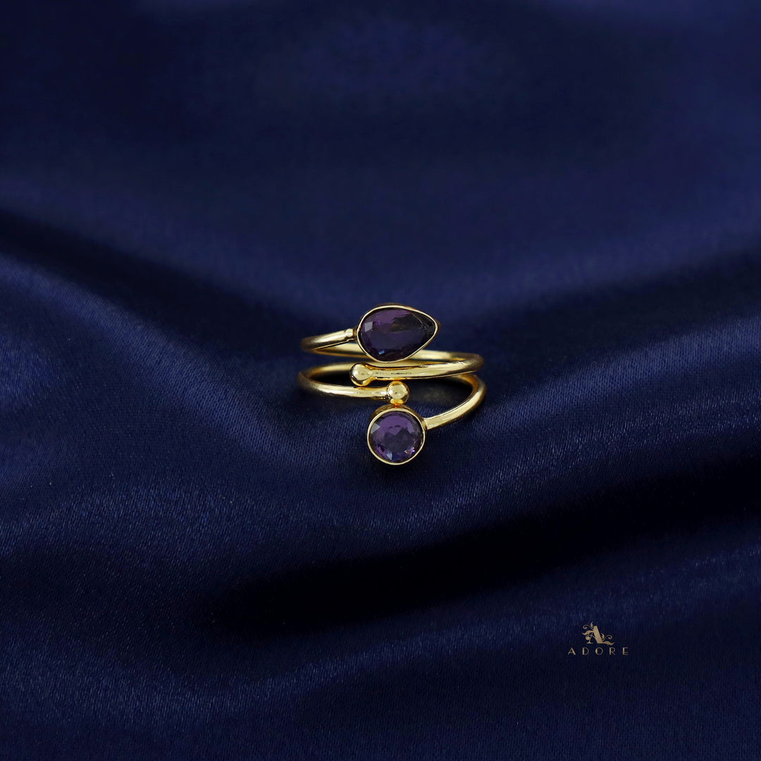 Golden 2 Layer Glossy Drop + Round Ring