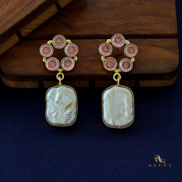 Aveline Glossy Flower Baroque Earring