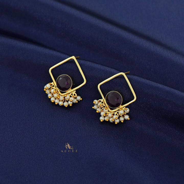 Milena Golden Diamond MOP Pearl Cluster Earring
