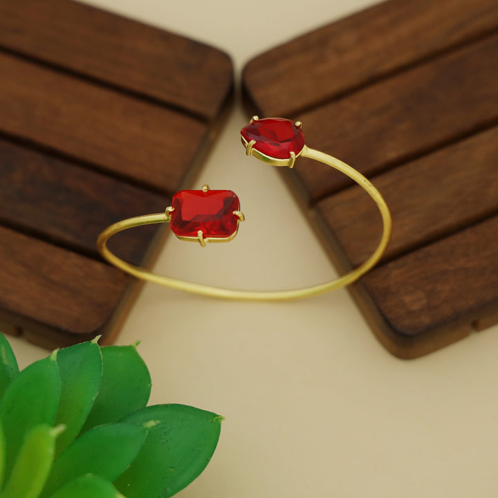 Isla Golden Claw Rectangle Drop Glossy Stone Bangle