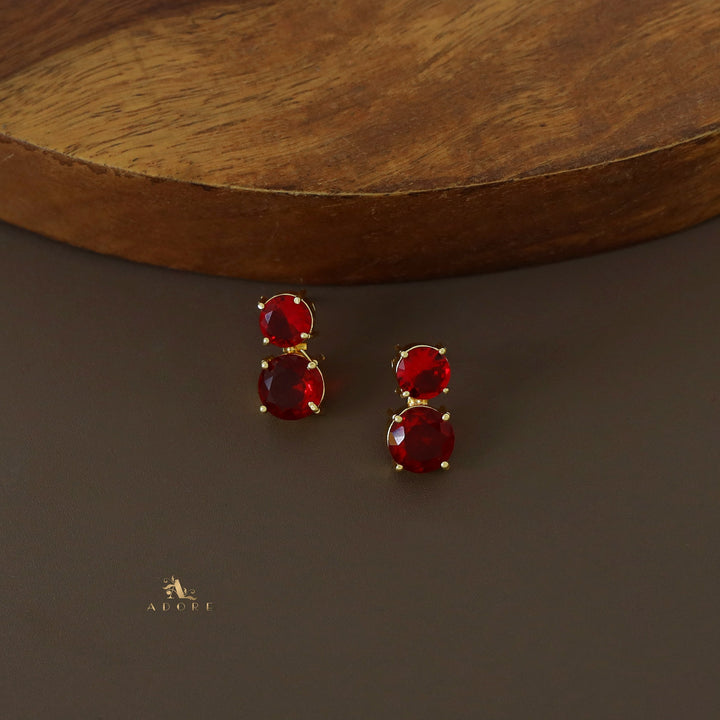 Penta Glossy Golden Neckpiece with Earring