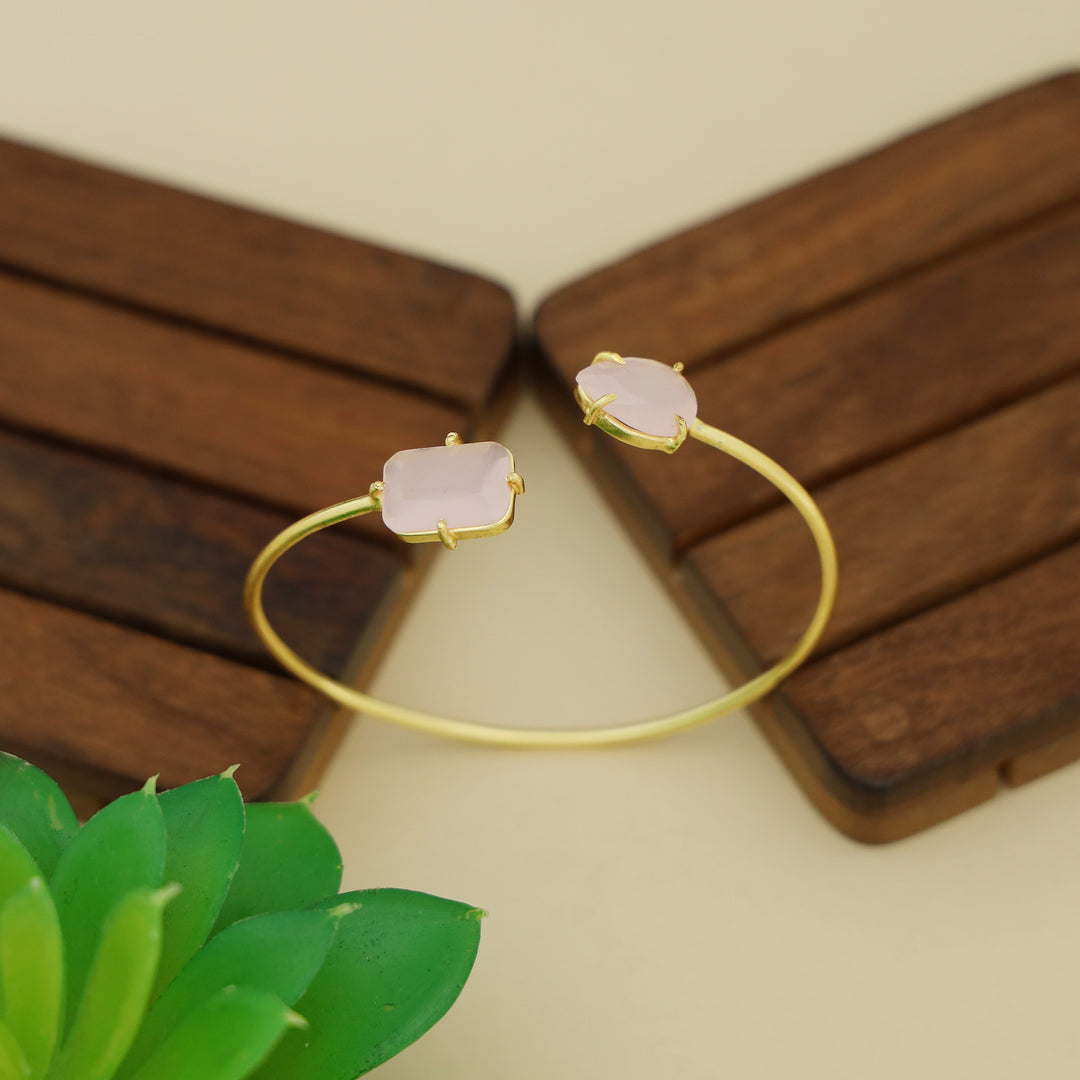 Isla Golden Claw Rectangle Drop Glossy Stone Bangle