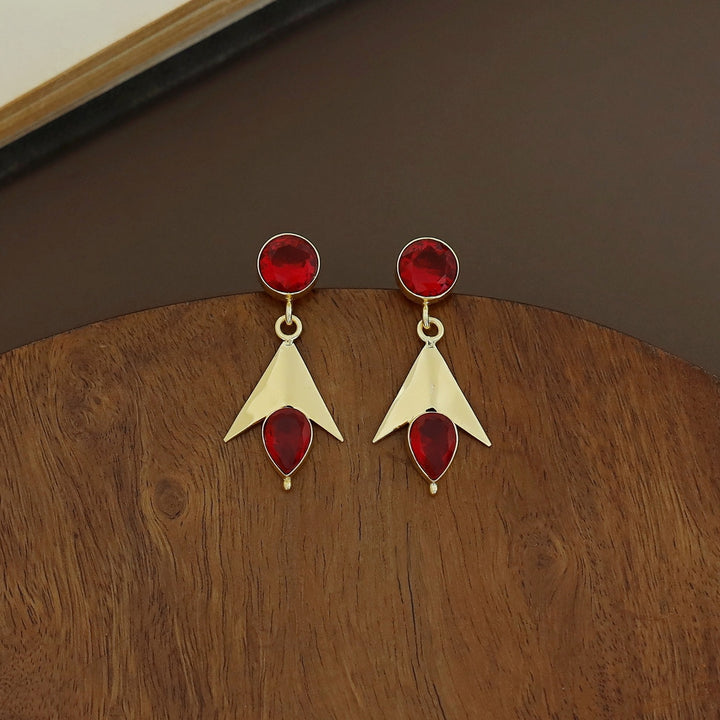 Golden Arrow Glossy  Circle Drop Earring