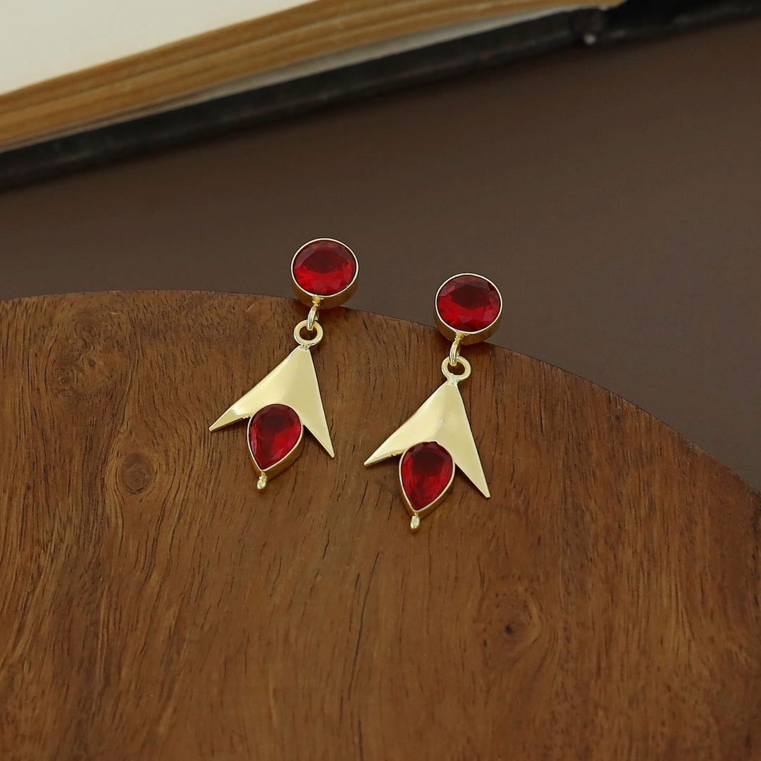 Golden Arrow Glossy  Circle Drop Earring