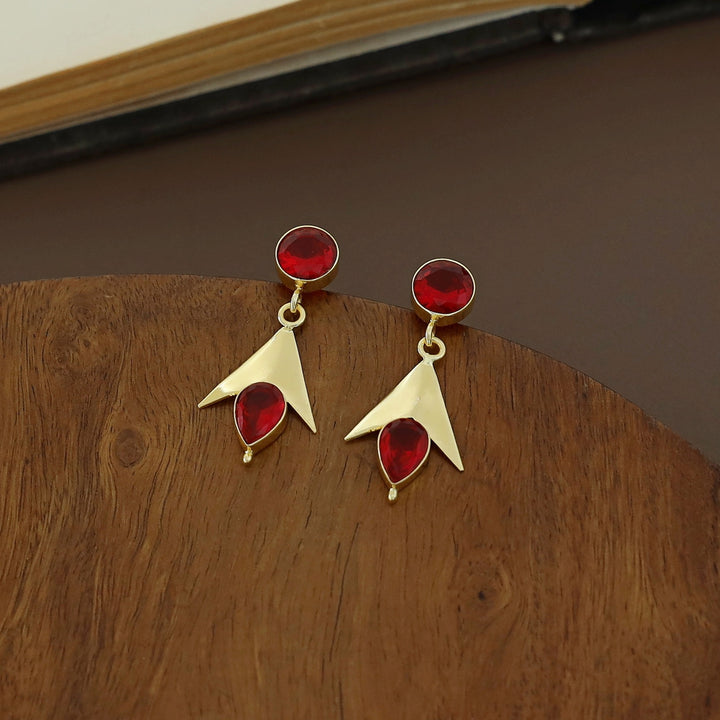 Golden Arrow Glossy  Circle Drop Earring