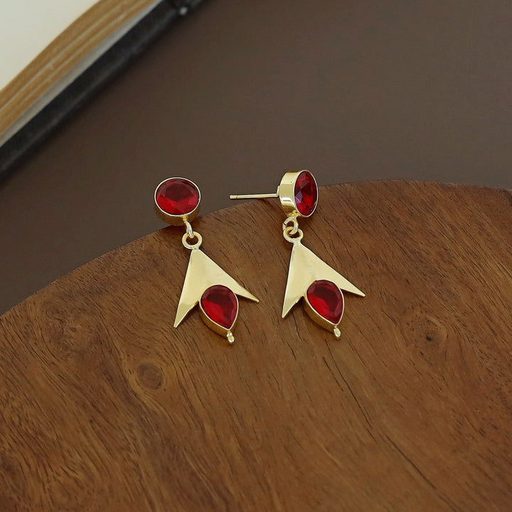 Golden Arrow Glossy  Circle Drop Earring