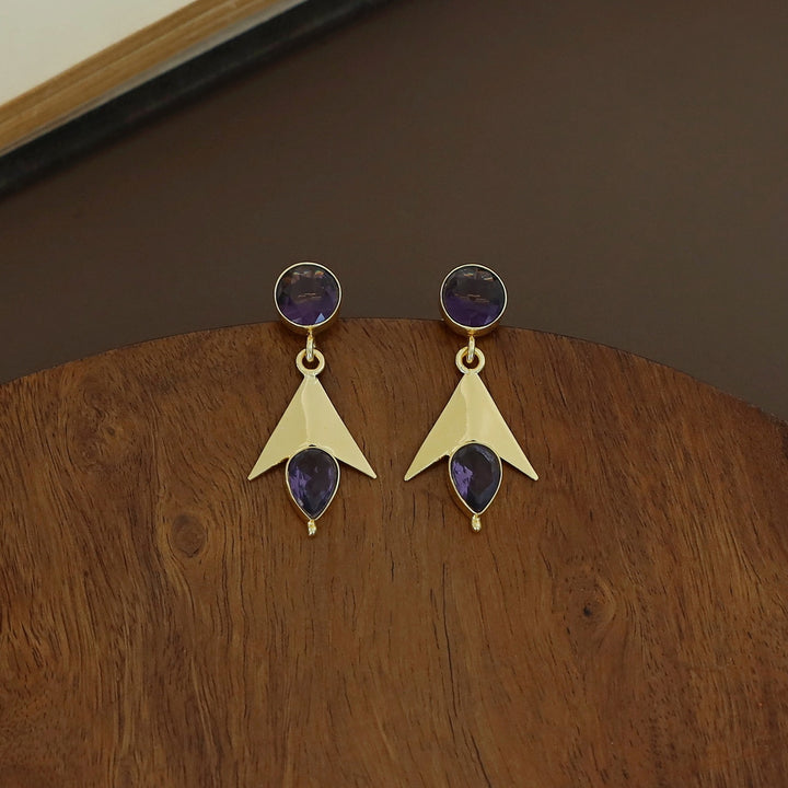 Golden Arrow Glossy  Circle Drop Earring