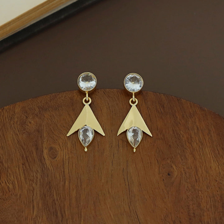 Golden Arrow Glossy  Circle Drop Earring
