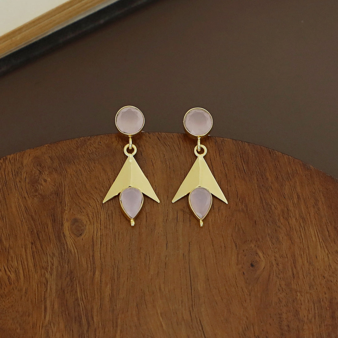 Golden Arrow Glossy  Circle Drop Earring