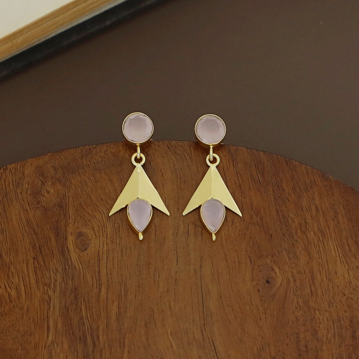 Golden Arrow Glossy  Circle Drop Earring