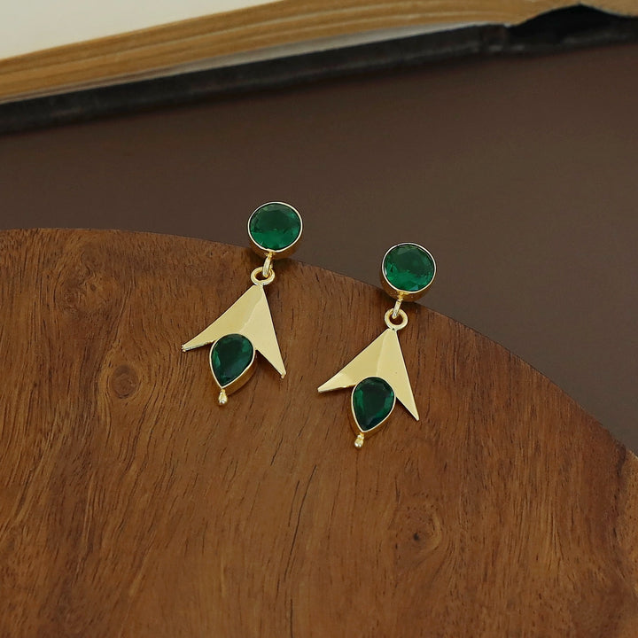 Golden Arrow Glossy  Circle Drop Earring
