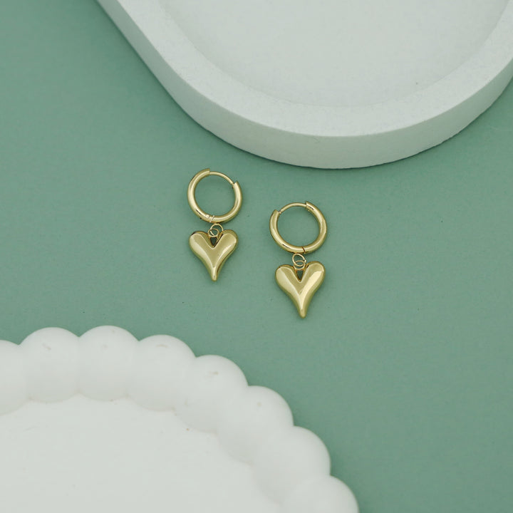 Adriana Golden Heart Hoop Earring