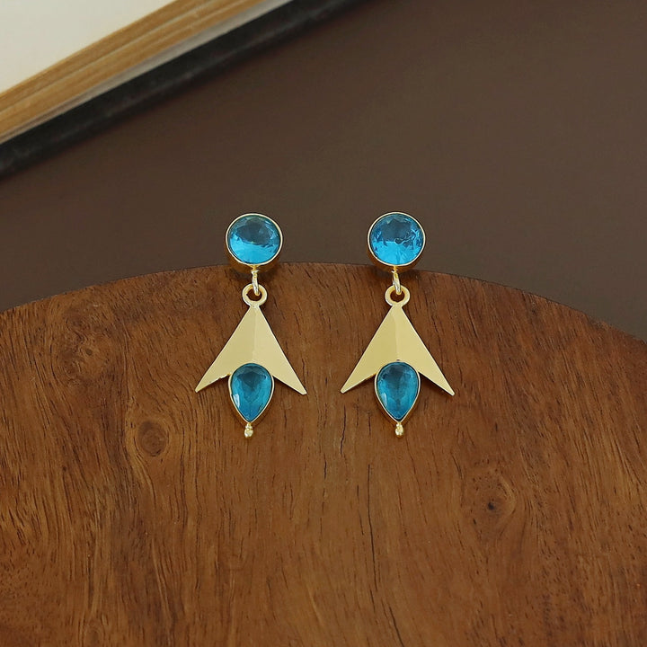 Golden Arrow Glossy  Circle Drop Earring