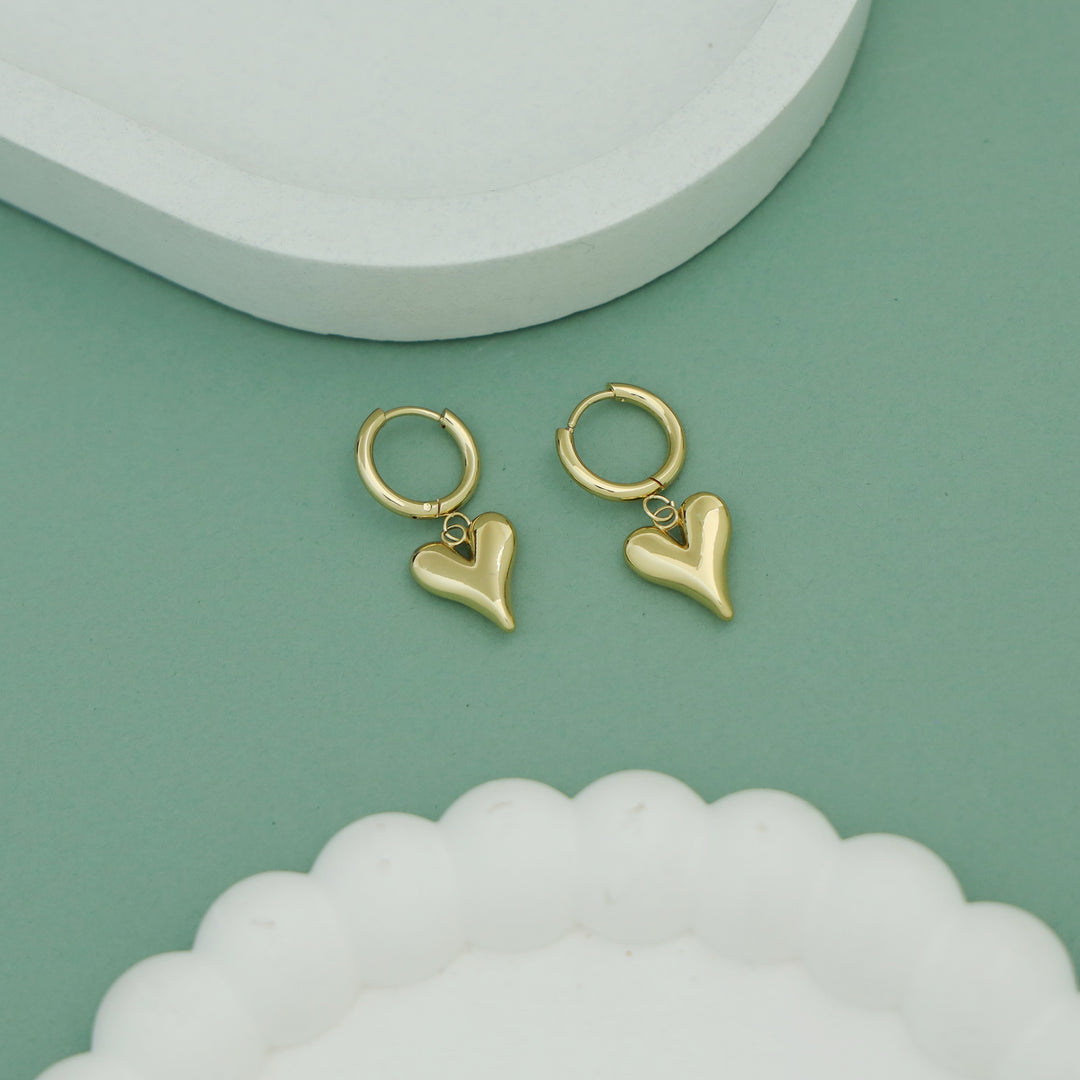 Adriana Golden Heart Hoop Earring