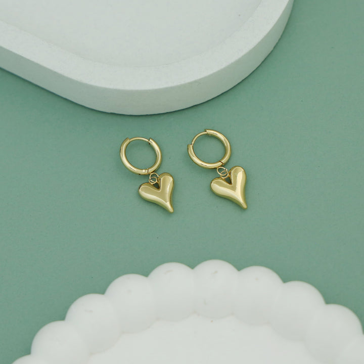 Adriana Golden Heart Hoop Earring