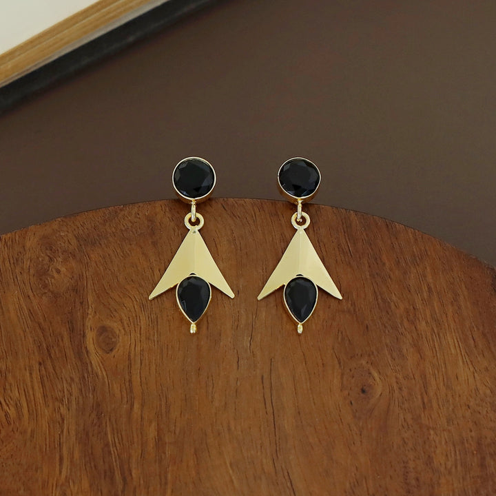 Golden Arrow Glossy  Circle Drop Earring