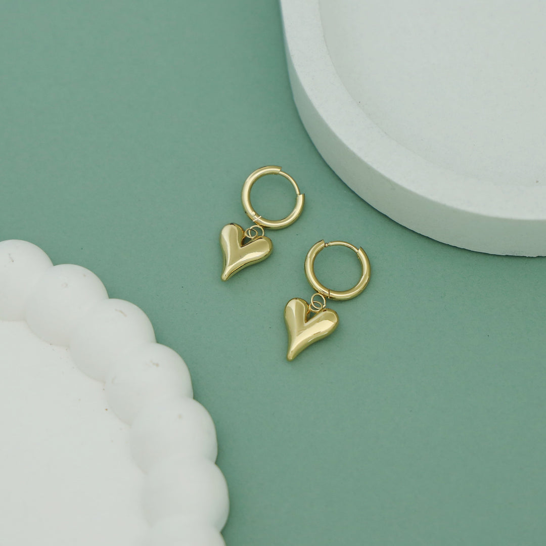 Adriana Golden Heart Hoop Earring