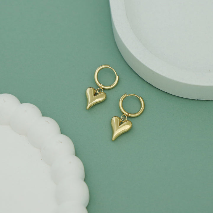 Adriana Golden Heart Hoop Earring