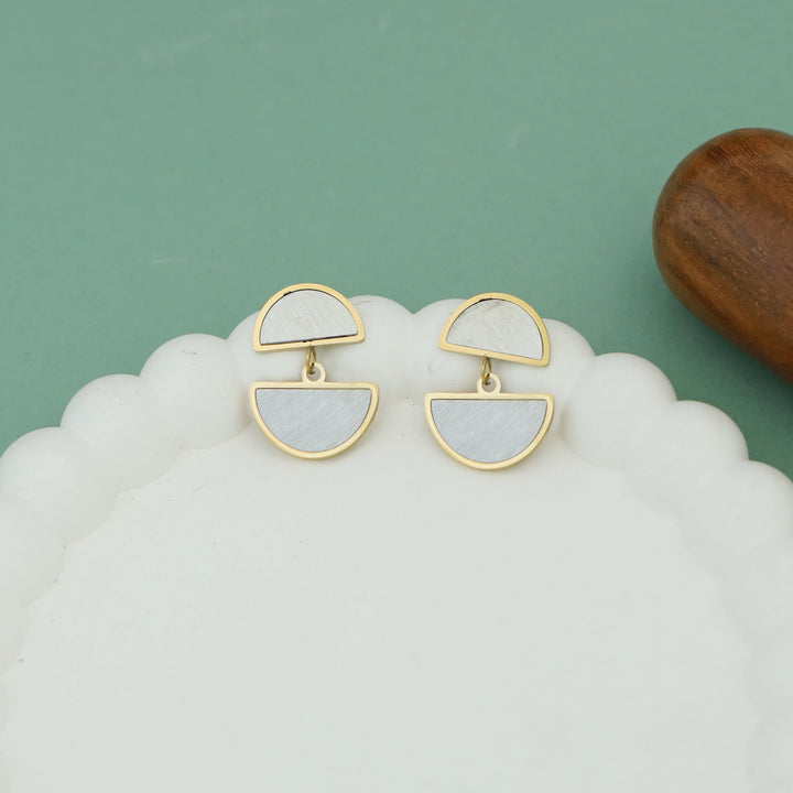 Nyha Dual Semi Circle Earring