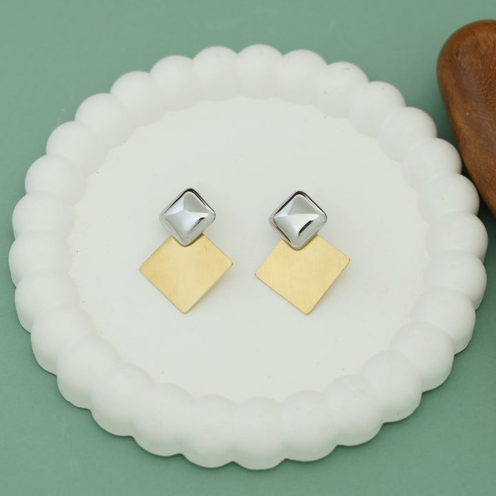 Ayzu Dual Tone Daimond Earring