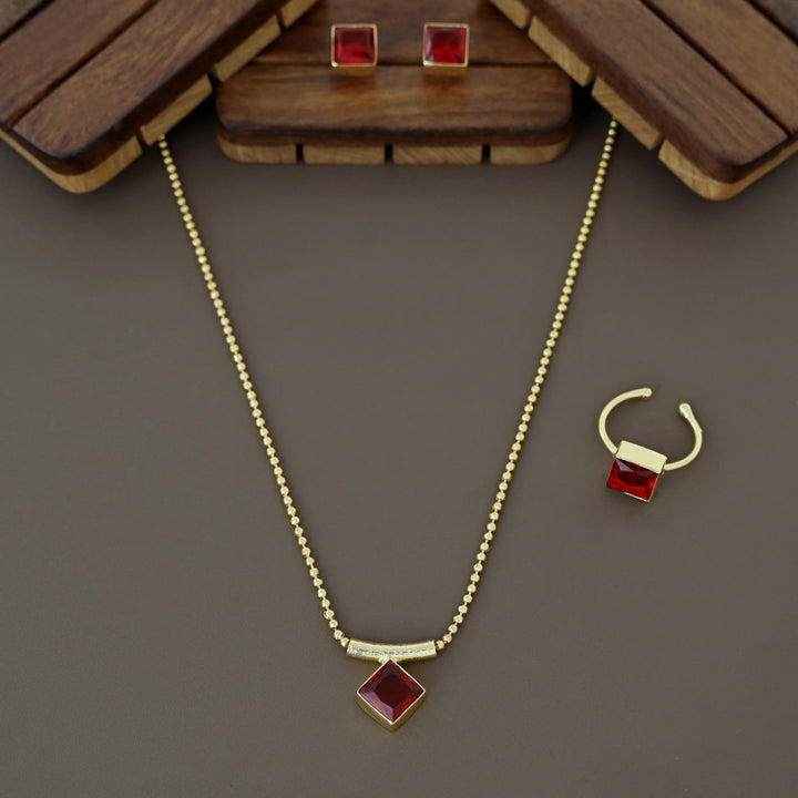 3 In 1 Seira Square Glossy Neckpiece Combo