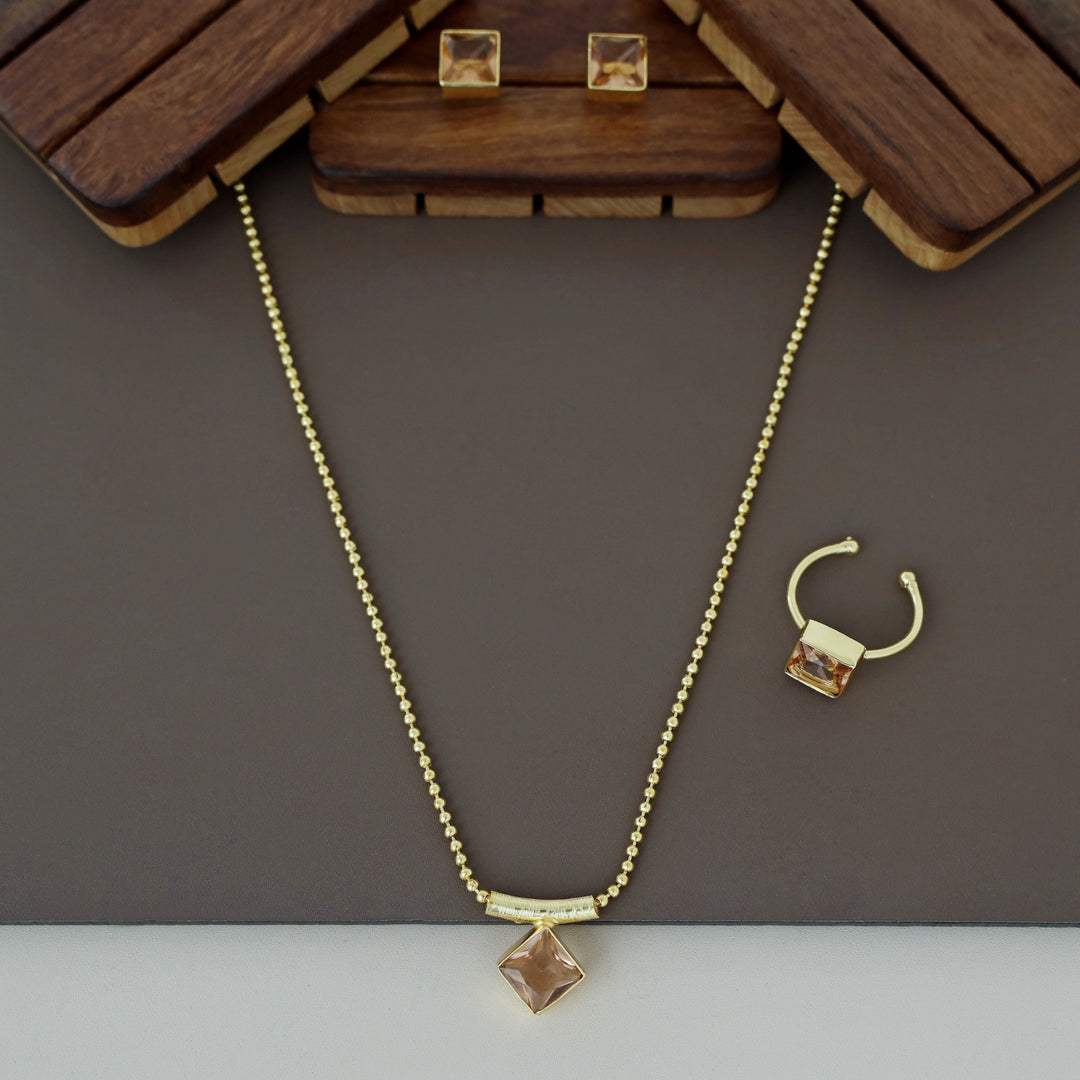 3 In 1 Seira Square Glossy Neckpiece Combo