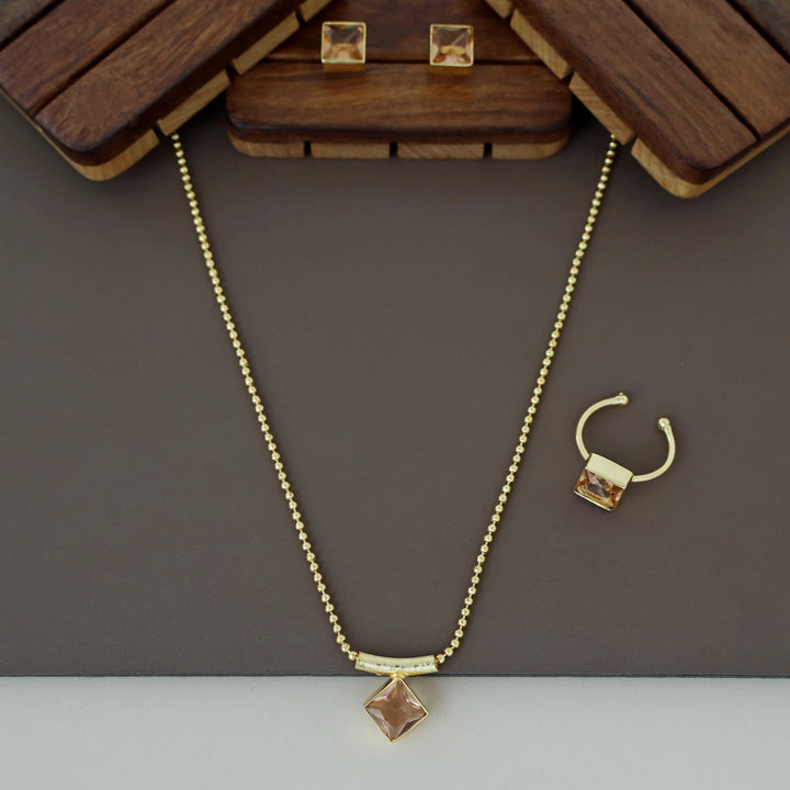 3 In 1 Seira Square Glossy Neckpiece Combo