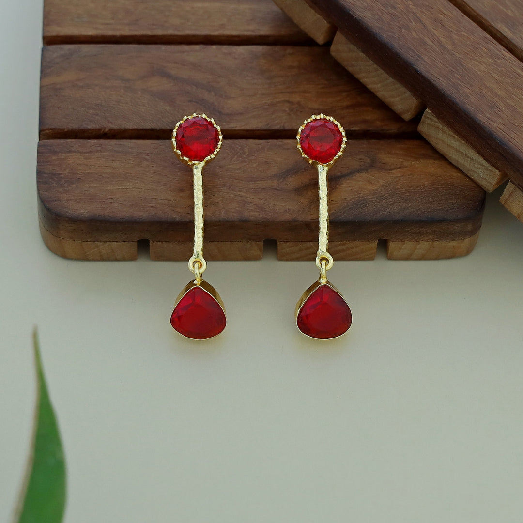 Ayesha Glossy Pendulum Curvy Triangle Earring