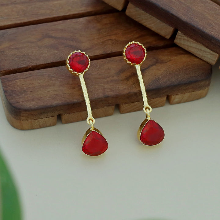 Ayesha Glossy Pendulum Curvy Triangle Earring