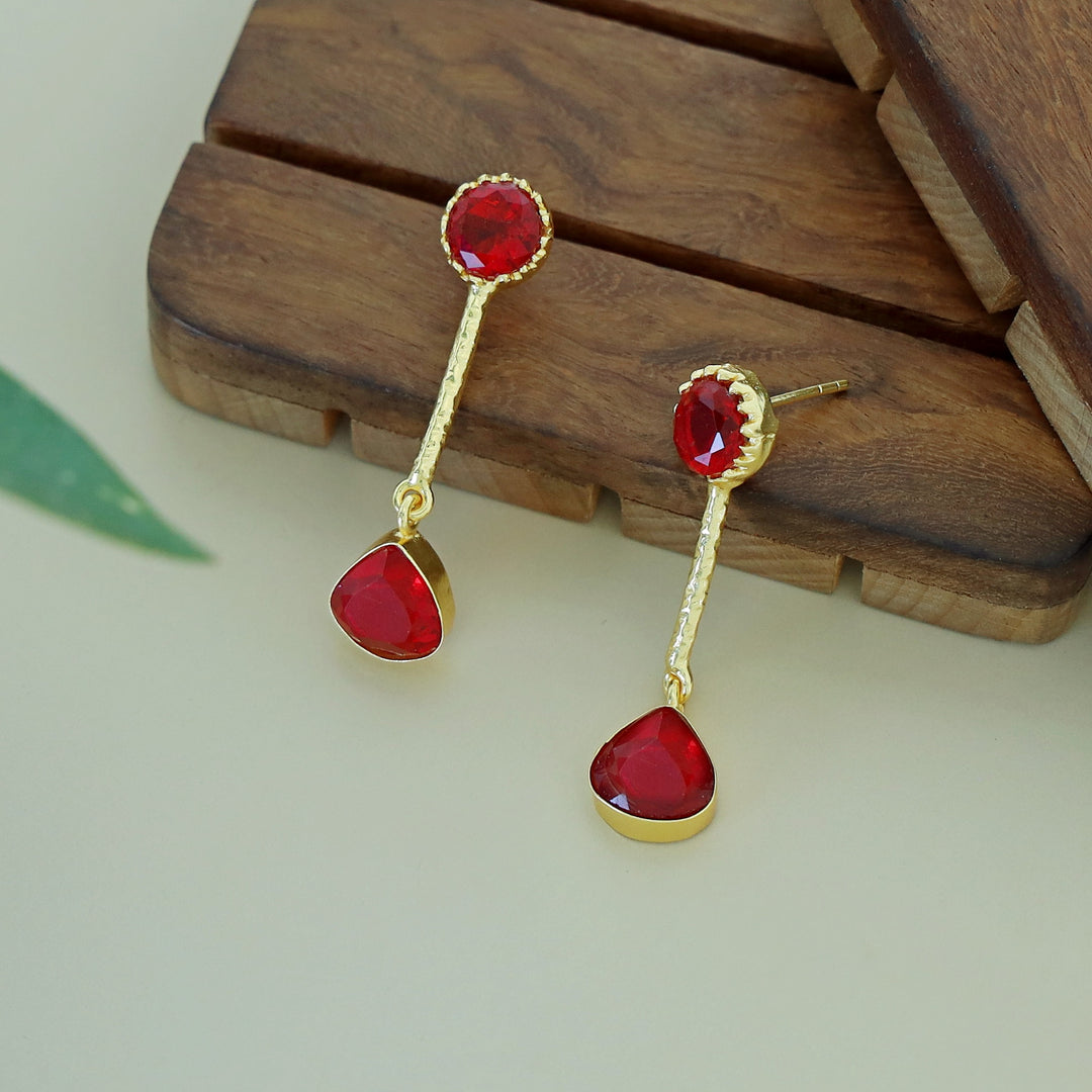 Ayesha Glossy Pendulum Curvy Triangle Earring