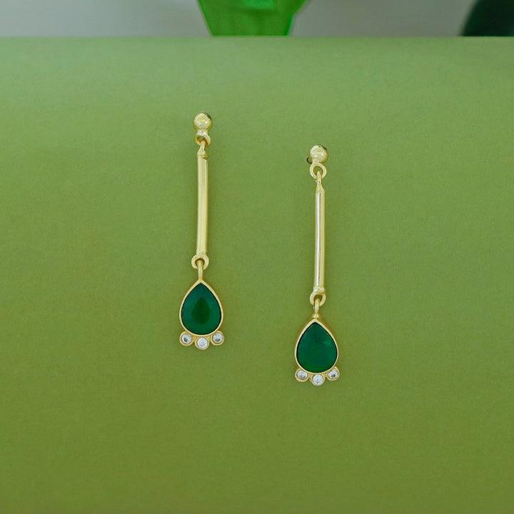 Riddhima Golden Stick Glossy Drop Earring