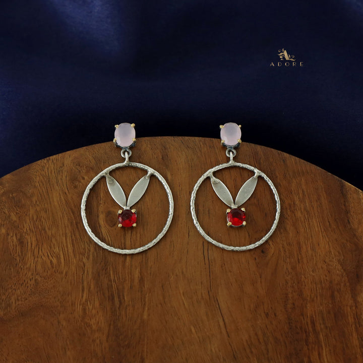 Metilda 2 Leafy Glossy Hoop Earring