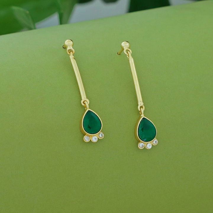 Riddhima Golden Stick Glossy Drop Earring