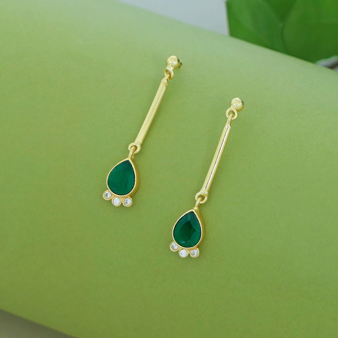 Riddhima Golden Stick Glossy Drop Earring