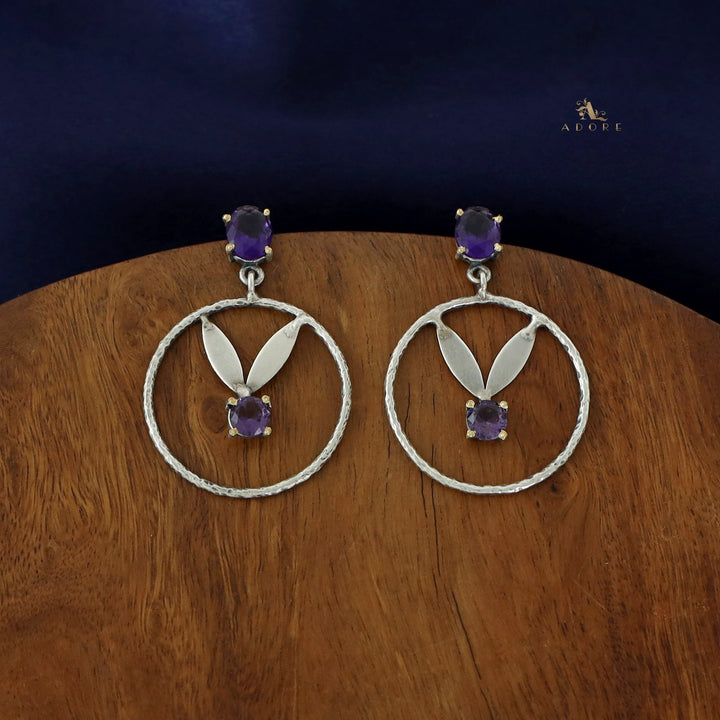 Metilda 2 Leafy Glossy Hoop Earring