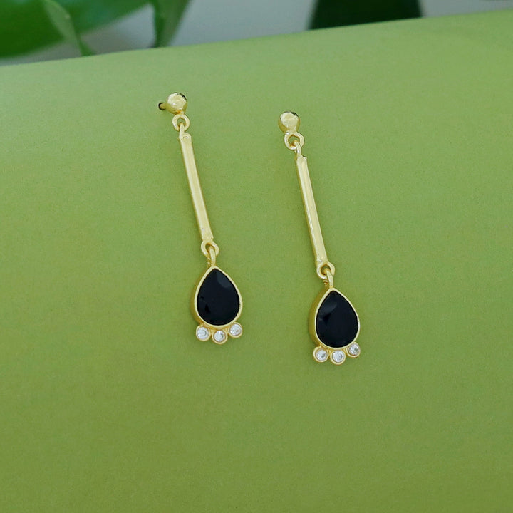 Riddhima Golden Stick Glossy Drop Earring