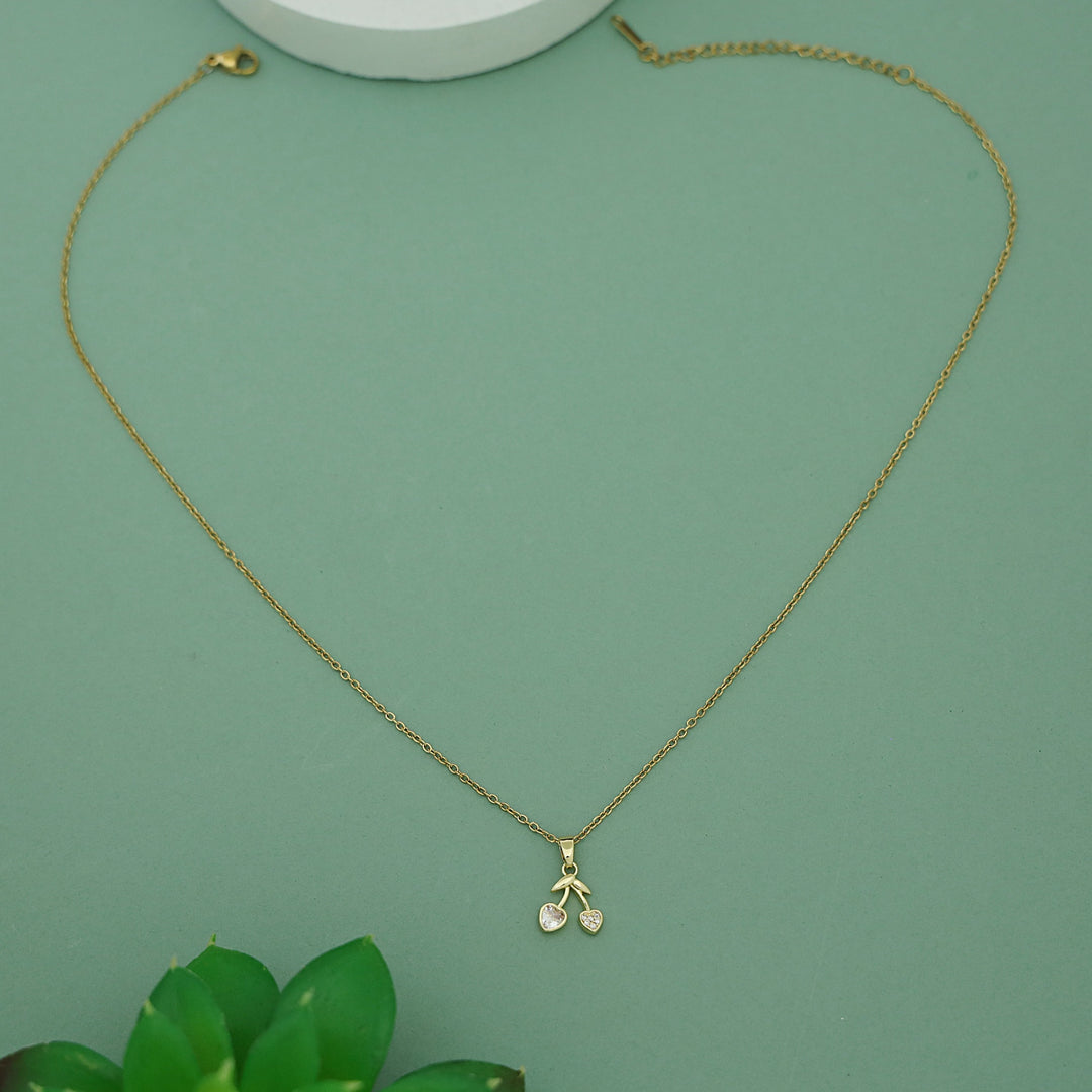 Khloe Dual Heart Cherry Neckpiece