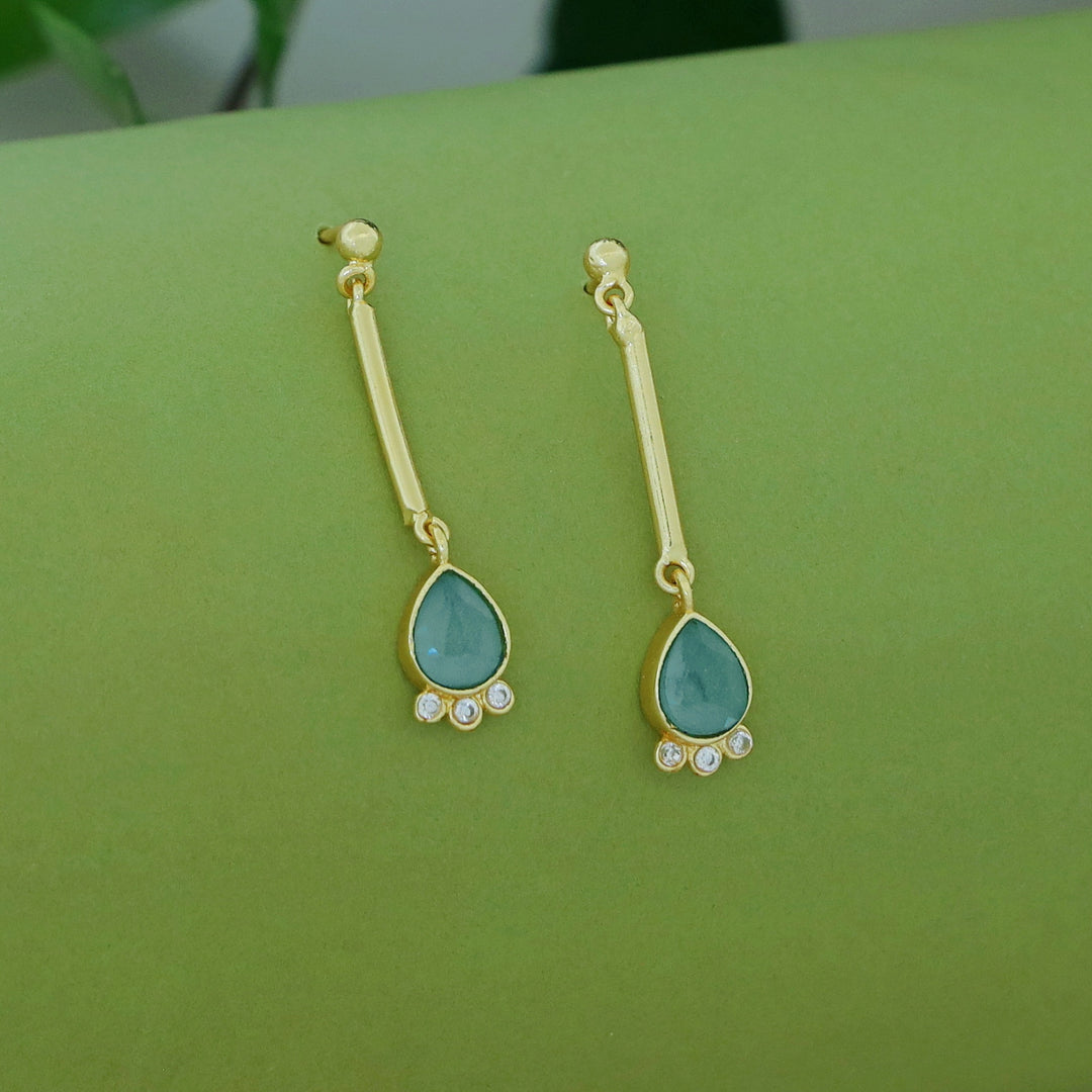 Riddhima Golden Stick Glossy Drop Earring