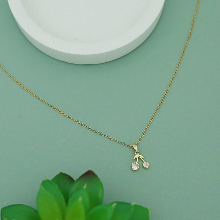 Khloe Dual Heart Cherry Neckpiece