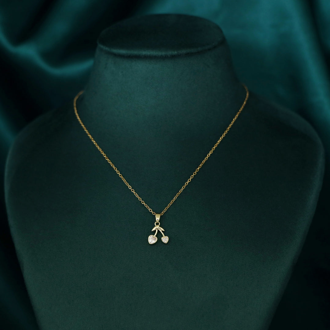 Khloe Dual Heart Cherry Neckpiece