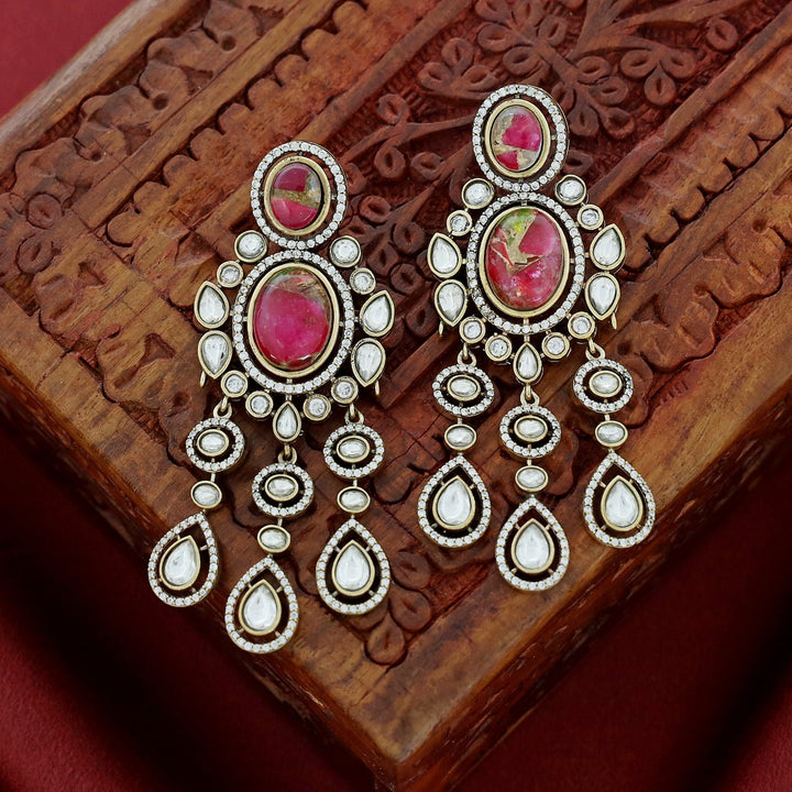 Premium Madhurima Kundan Tripple Drop Earring
